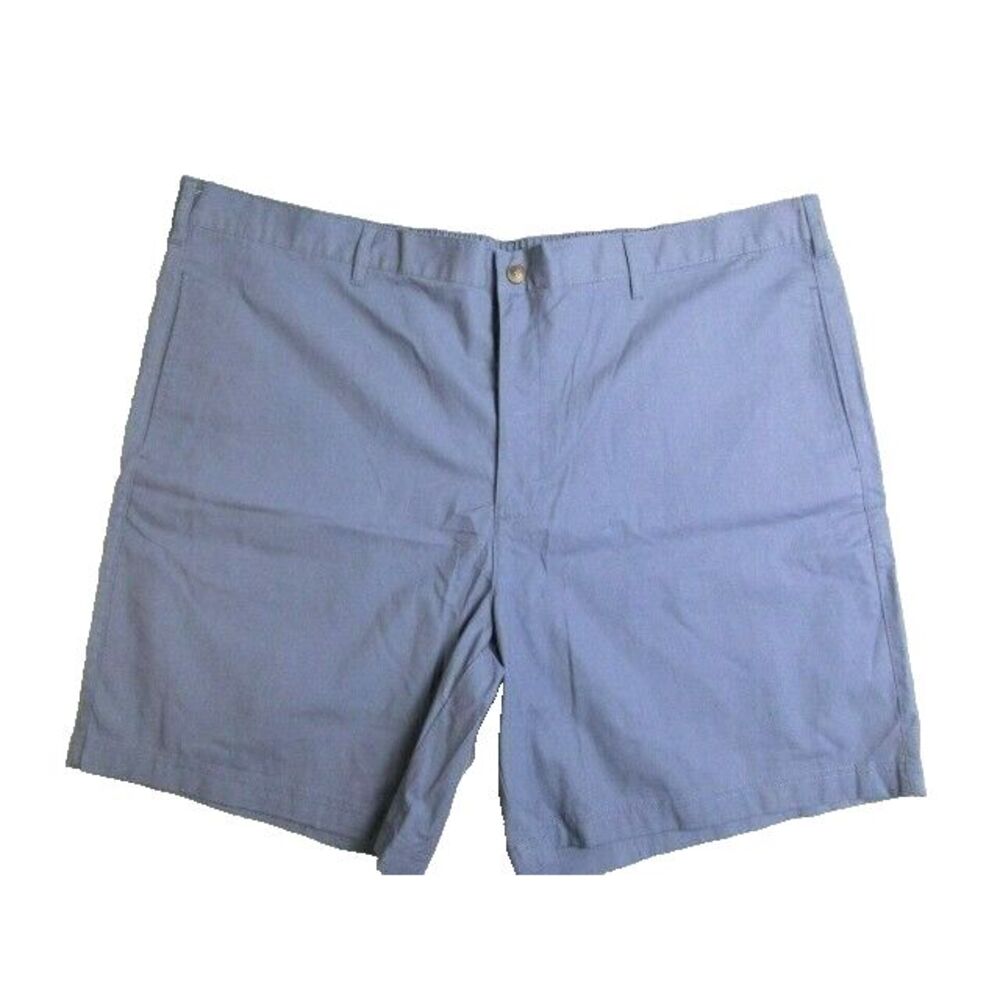 Haband‎ Shorts Adult 46 Blue Flat Front Chino Casual Outdoor 8" Inseam Mens